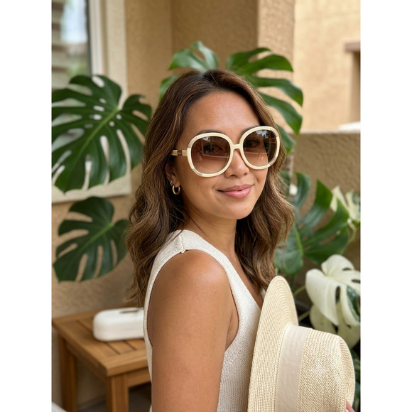 Authentic Chloe Myrte CL 2119 Oversized Ivory Sunglasses with Case main image 8